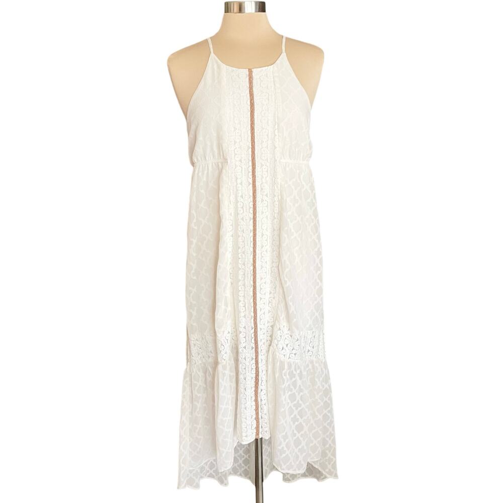 Jolt White Eyelet Lace Midi Dress